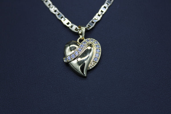 Heart with 22" Necklace (24K Gold Plated)