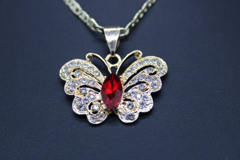 Butterfly with 22" Necklace (24K Gold Plated)