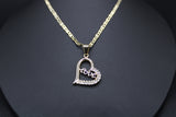 Love Heart with 22" Necklace (24K Gold Plated)