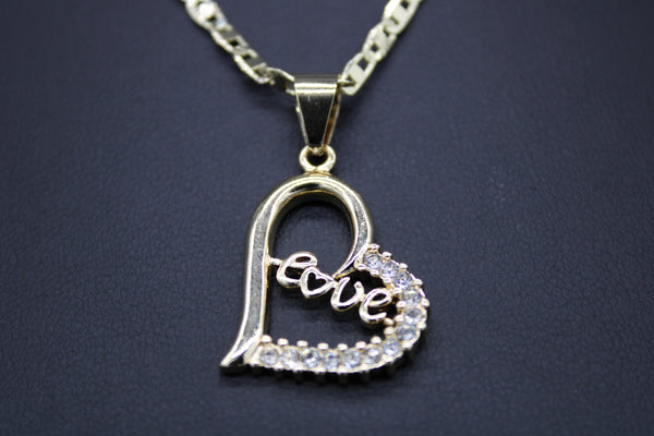 Love Heart with 22" Necklace (24K Gold Plated)