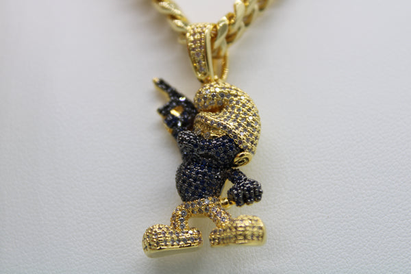 ICEGANG Smurf Pendant on sale + Chain *Swarvoski Crystals