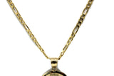 14K Gold Aztec Calendar Pendant with Necklace - Real Solid Gold