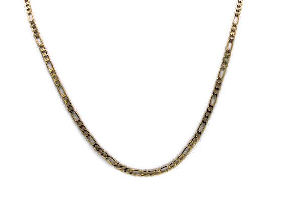 14K Gold Figaro Necklace - Real Solid Gold