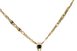 Three Tone Rose w/ White and Red Rhinestones Pendant with Necklace (24K Gold Filled)