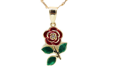 Rose Pendant with Necklace (24K Gold Filled)