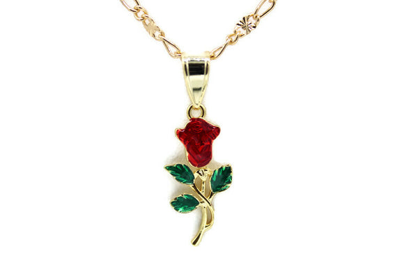 Rose Pendant with Necklace (24K Gold Filled)