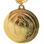 Aztec Calendar and Our Lady of Guadalupe Necklace (24K Gold Filled)