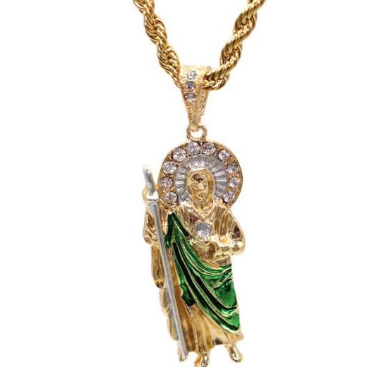 St Jude with Rope Necklace (24K Gold Filled)