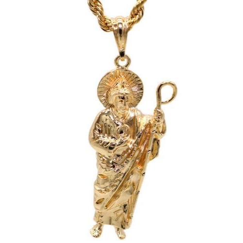 St Jude with Rope Necklace (24K Gold Filled)