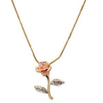 Pink Rose Necklace (24K Gold Filled)