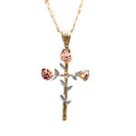 Rose Cross Pendant with Necklace (24K Gold Filled)