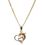 Dolphin Heart Pendant with Necklace (24K Gold Filled)