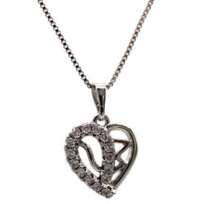 Heart Pendant with Necklace (24K White Gold Filled)