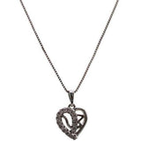 Heart Pendant with Necklace (24K White Gold Filled)