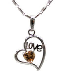 Love Heart Pendant with Necklace (24K White Gold Filled)