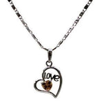 Love Heart Pendant with Necklace (24K White Gold Filled)