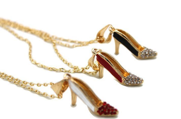 High Heels Shoes Pendant with Necklace (24K Gold Filled)