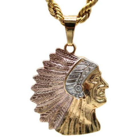 Apache Indian with Rope Necklace (24K Gold Filled)