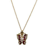 Red Butterfly Necklace (24K Gold Filled)