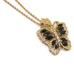 Black Butterfly Necklace (24K Gold Filled)