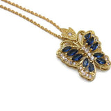Blue Butterfly Necklace (24K Gold Filled)