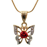 Butterfly with Rose Necklace (24K Gold Filled)