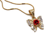 Butterfly with Rose Necklace (24K Gold Filled)
