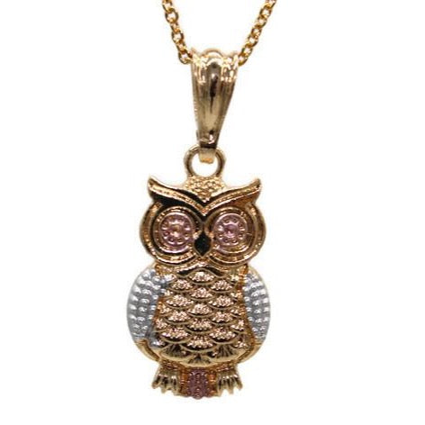 Owl Pendant with Necklace (24K Gold Filled)