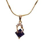 Heart with Purple Stone Pendant with Necklace (24K Gold Filled)