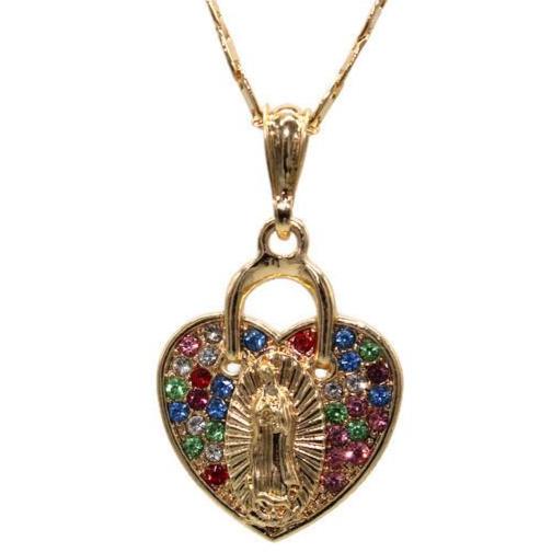 Our Lady of Guadalupe Heart Necklace (24K Gold Filled)