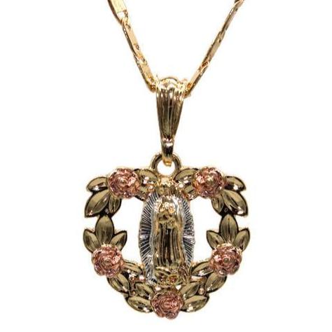 Our Lady of Guadalupe Heart Necklace (24K Gold Filled)
