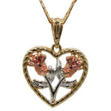 Heart with Roses Necklace (24K Gold Filled)
