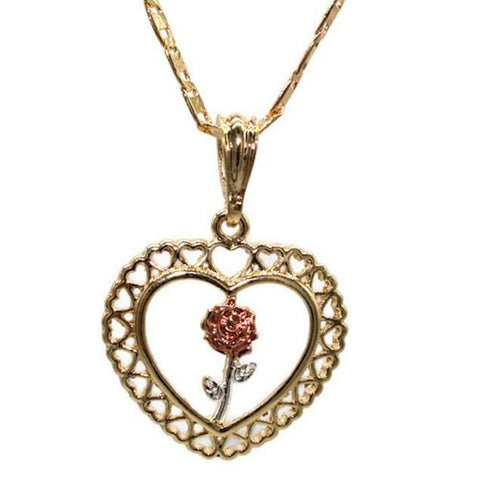 Rose Heart Necklace (24K Gold Filled)