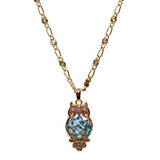 Turquoise Blue Owl Necklace (24K Gold Filled)