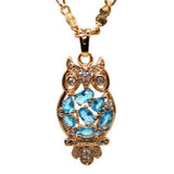 Turquoise Blue Owl Necklace (24K Gold Filled)
