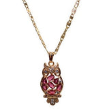 Pink Owl Necklace (24K Gold Filled)