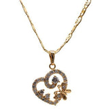 Heart with Butterfly Necklace (24K Gold Filled)