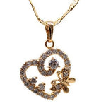 Heart Butterfly Pendant with Necklace (24K Gold Filled)
