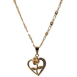 Heart Rose Necklace (24K Gold Filled)