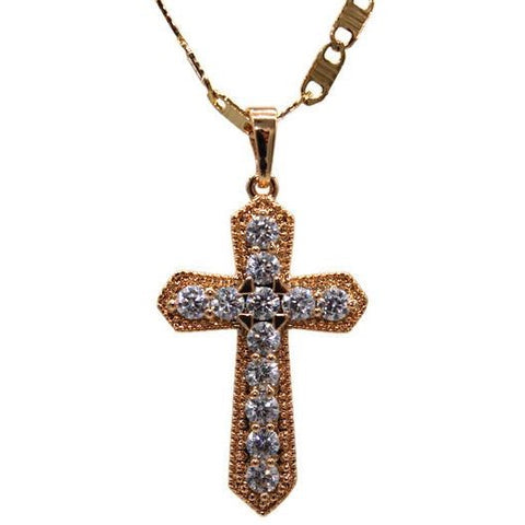 Cross Pendant with Necklace (24K Gold Filled)