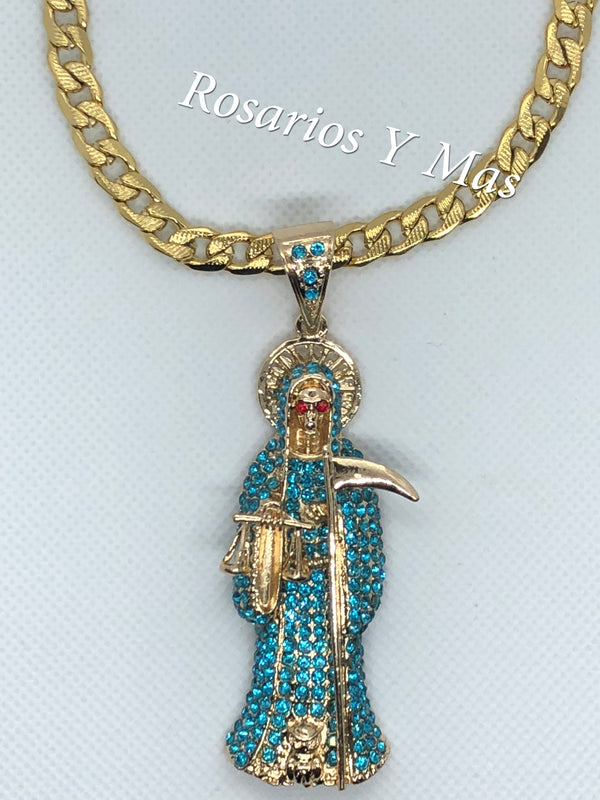 Santa Muerte with 26" Necklace (24K Gold Filled)
