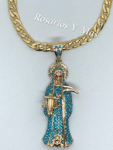 Santa Muerte with 26" Necklace (24K Gold Filled)