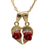 Te Amo Rose Broken Heart Necklace (24K Gold Filled)