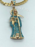 Santa Muerte with 26" Necklace (24K Gold Filled)