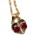 Te Amo Rose Broken Heart Necklace (24K Gold Filled)