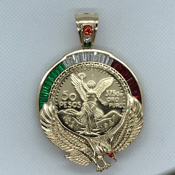 24K Oro Laminado Centenario de 50 Pesos y Aguila Mexicana