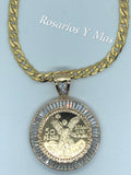 50 Pesos and Mexican Eagle Centenario with 26" Necklace (24K Gold Filled)