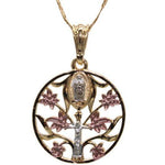 Our Lady of Guadalupe Cross Family Tree Necklace (24K Gold Filled)