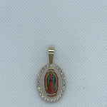 24K Gold Plated Our Lady of Guadalupe Pendant Virgen De Guadalupe Medalla Oro Laminado