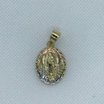24K Tri Gold Plated Our Lady of Guadalupe - Pendant Only
